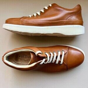 Samuel Hubbard Fast Burnished Tan Brown‎ Leather Lace Up Sneaker Shoes Men's 8
